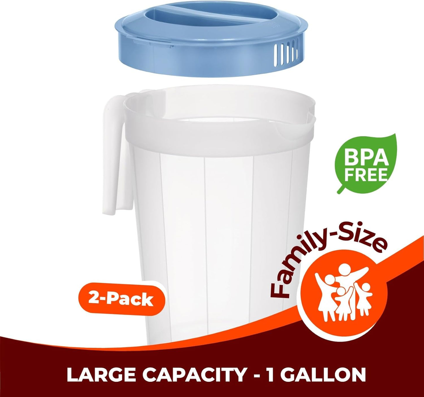 2 Pzas Jarra Plástico 1gal Tapa Giratoria Sin BPA