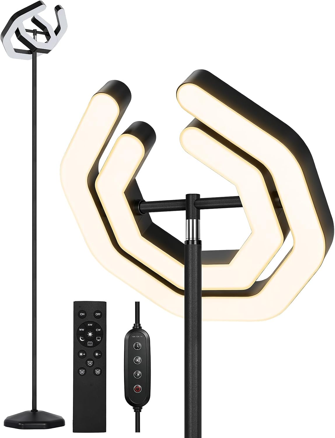 Lámpara pie LED 30W 3000LM regulable con control remoto y táctil