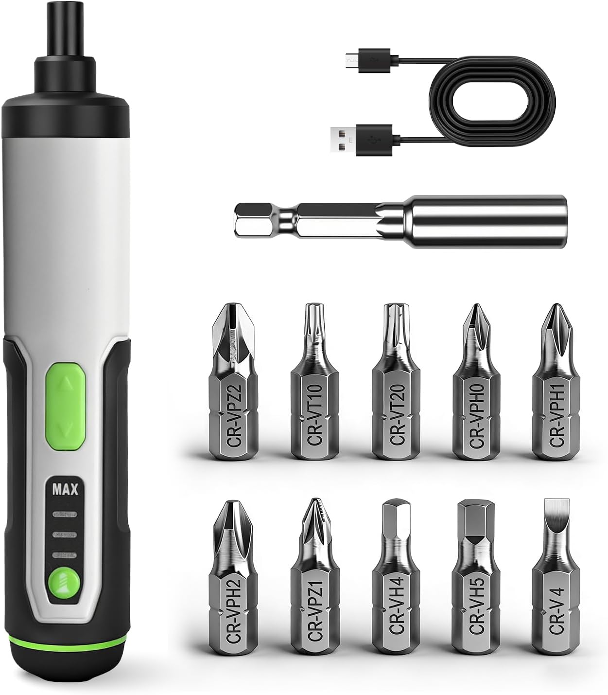 Destornillador eléctrico inalámbrico 10 bits LED recargable