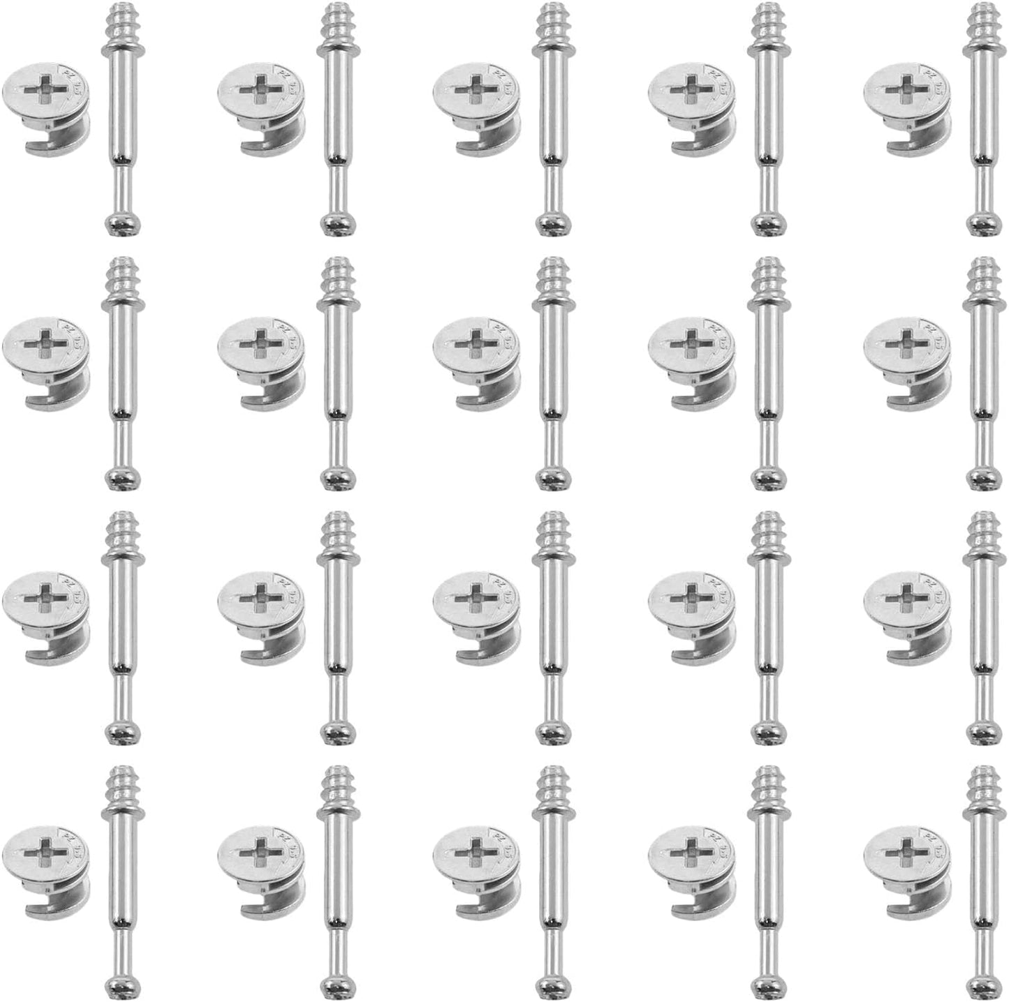 20 Pzas Conectores Muebles Excéntricos con Autoperforantes Metal