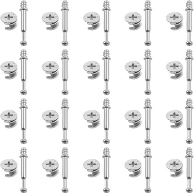 20 Pzas Conectores Muebles Excéntricos con Autoperforantes Metal