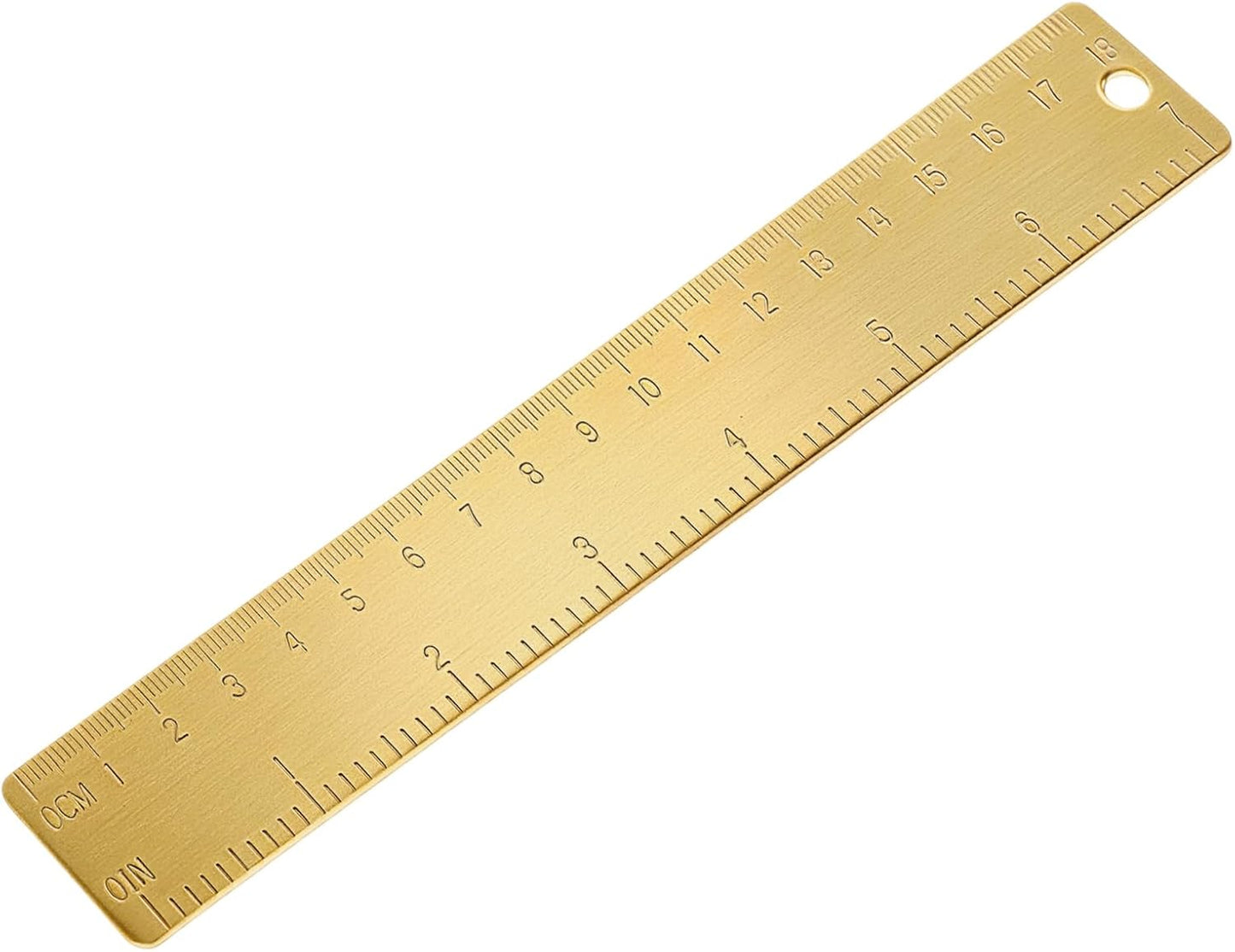 Regla metal 6 pulg latón dorado para marcapáginas
