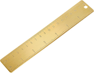 Regla metal 6 pulg latón dorado para marcapáginas