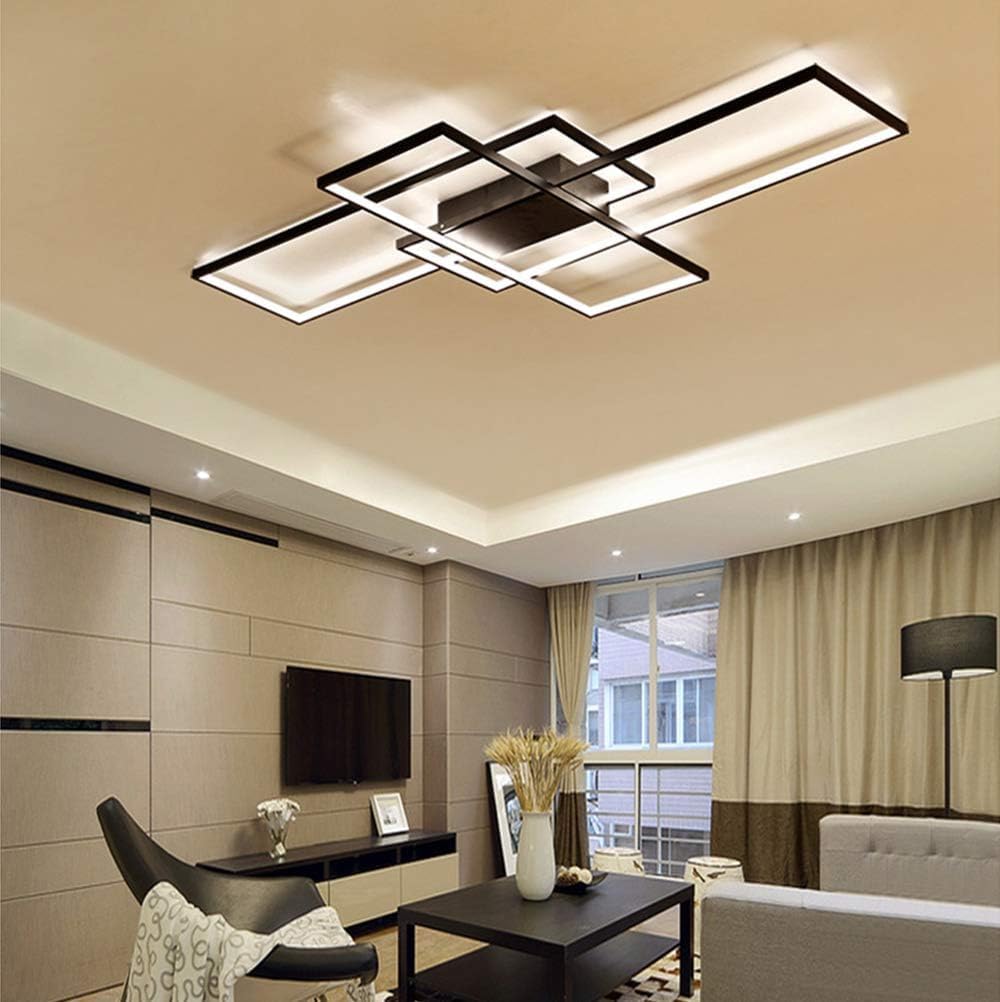 Lámpara araña LED regulable control remoto 3000K-6000K negro