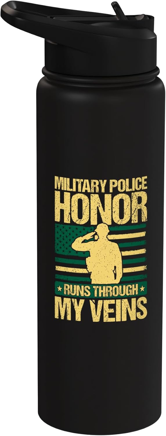 Botella de agua aislada acero inoxidable para policía militar