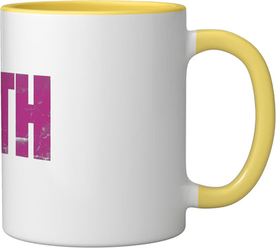 Taza Cerámica Faith Amarillo/Blanco