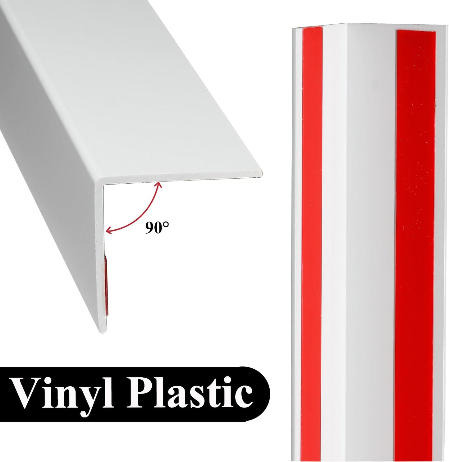 Protector esquina pared PVC autoadhesivo para muebles 1.97x48pulg