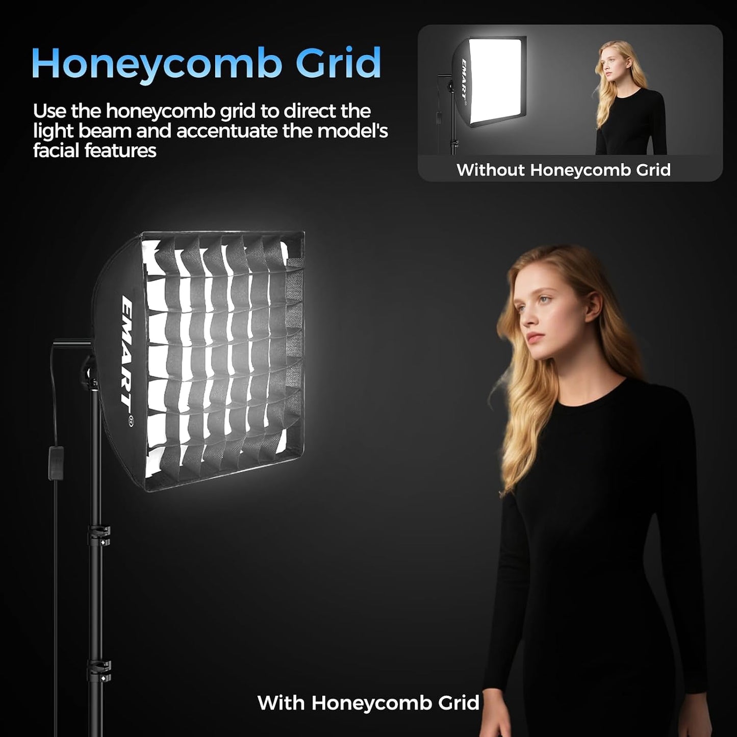 Softbox LED 50W 3000K-6000K control remoto 2 Pzas