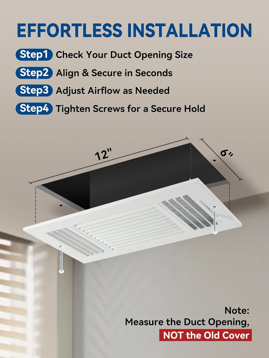 Cubierta ventilación pared techo 10x6pulg desvío 3 vias