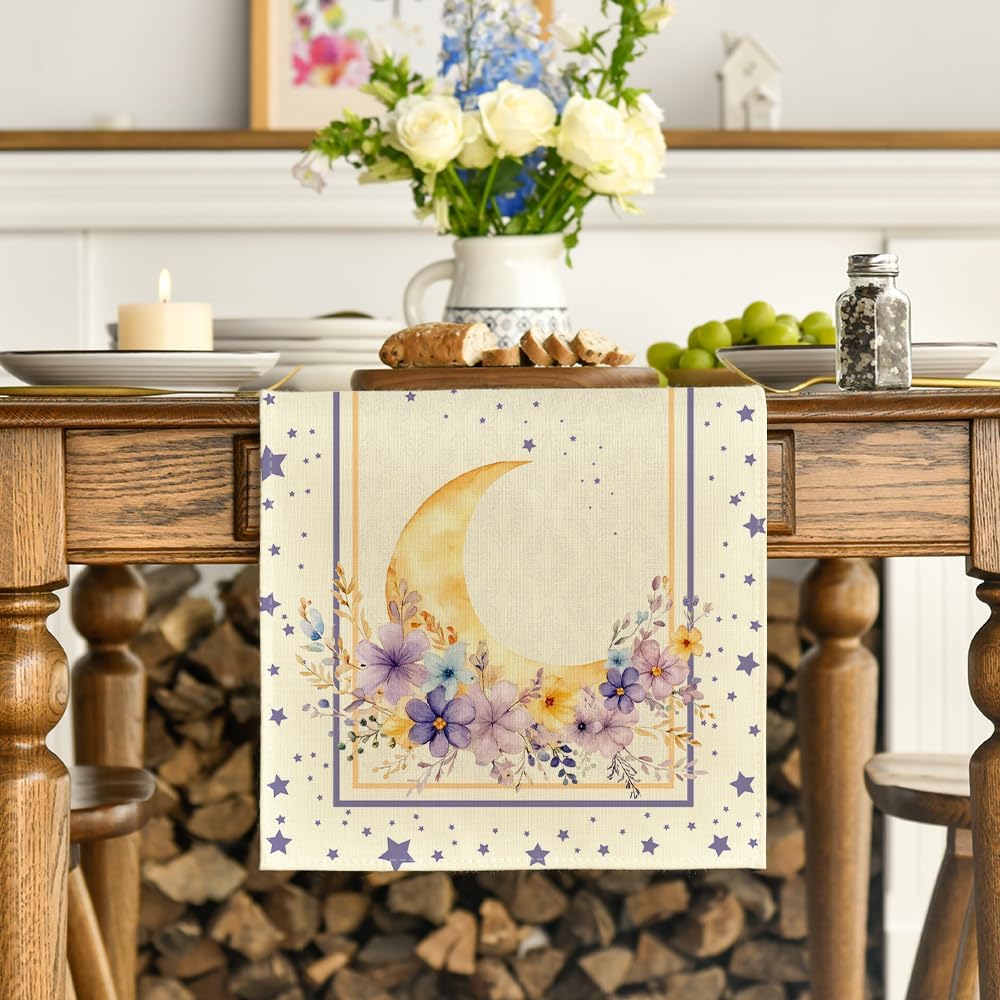 Camino mesa floral farol luna decoración hogar 13x72pulg
