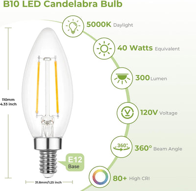 Bombilla LED E12 regulable 3W 5000K paquete 6