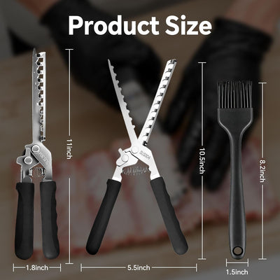 Kit removedor membrana costilla acero inox 304 cepillo