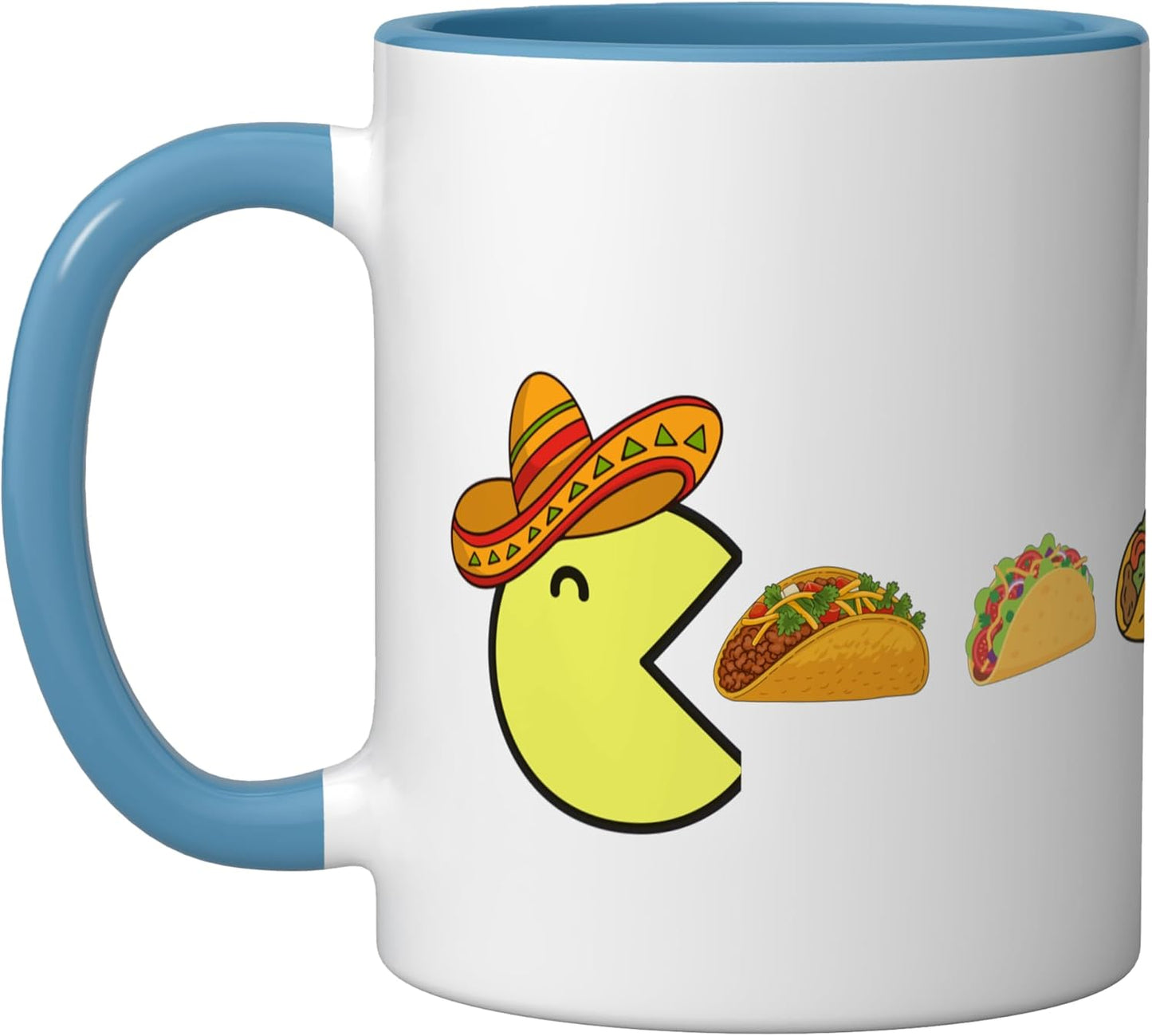 Taza Cerámica Sombrero Tacos Cinco de Mayo Azul/Blanco