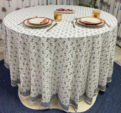 Mantel redondo indio 90pulg algodón estampado mano comedor fiestas