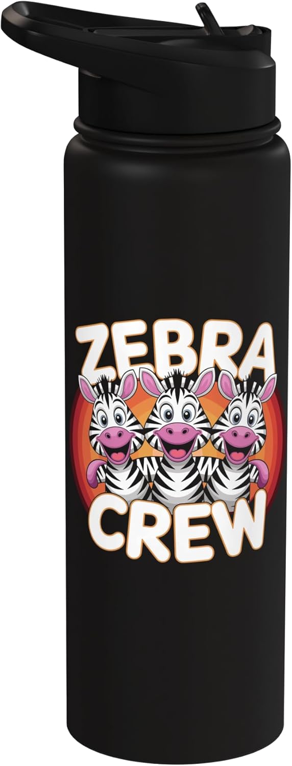 Botella de agua acero inoxidable con dibujo de zebra