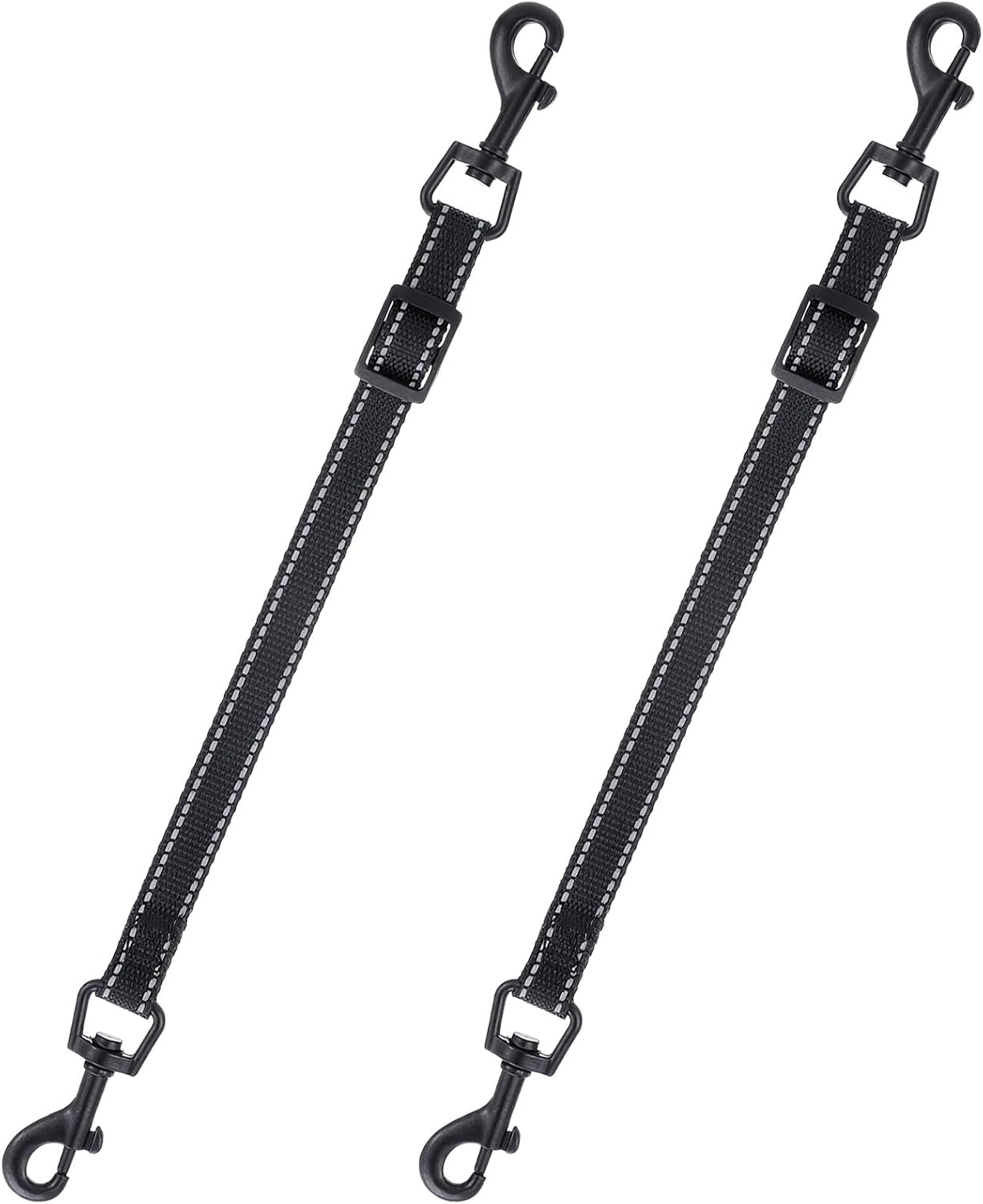 2 Clips Reflectantes para Collar Perro Negro Ajustable