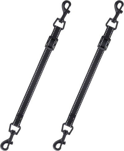 2 Clips Reflectantes para Collar Perro Negro Ajustable