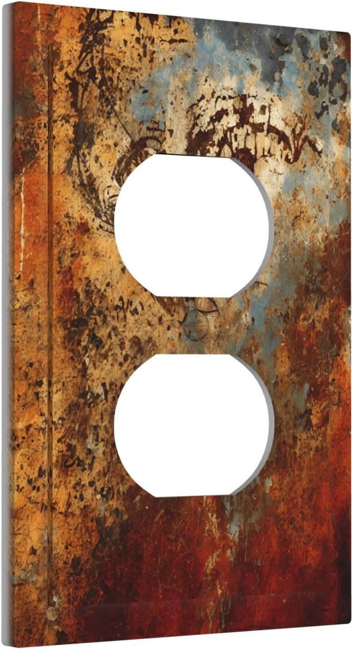 Cubiertas enchufes textura oxidada placa interruptor luz dúplex