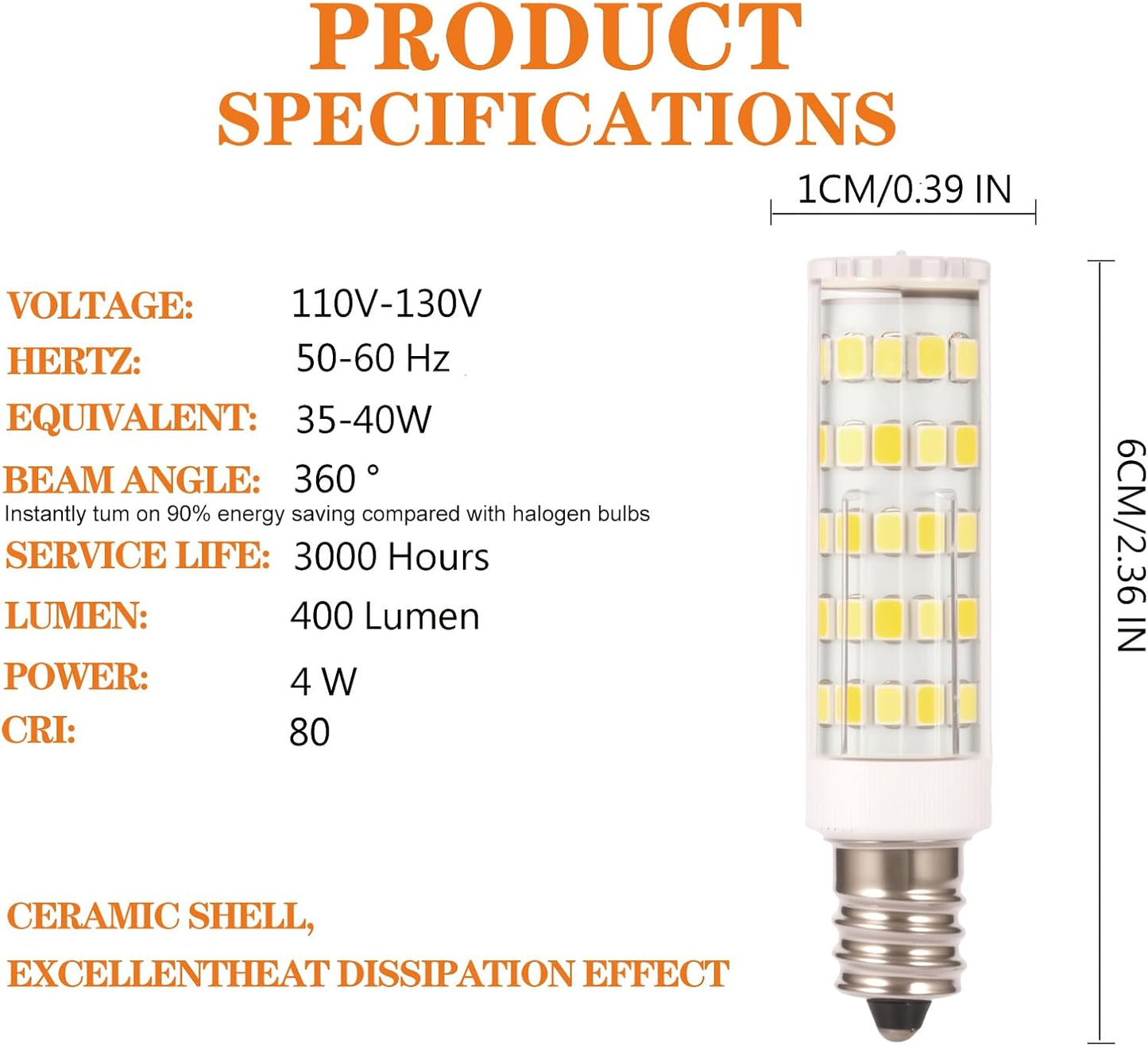 Bombilla LED E12 5W 500lm CRI85 blanco cálido/frío regulable