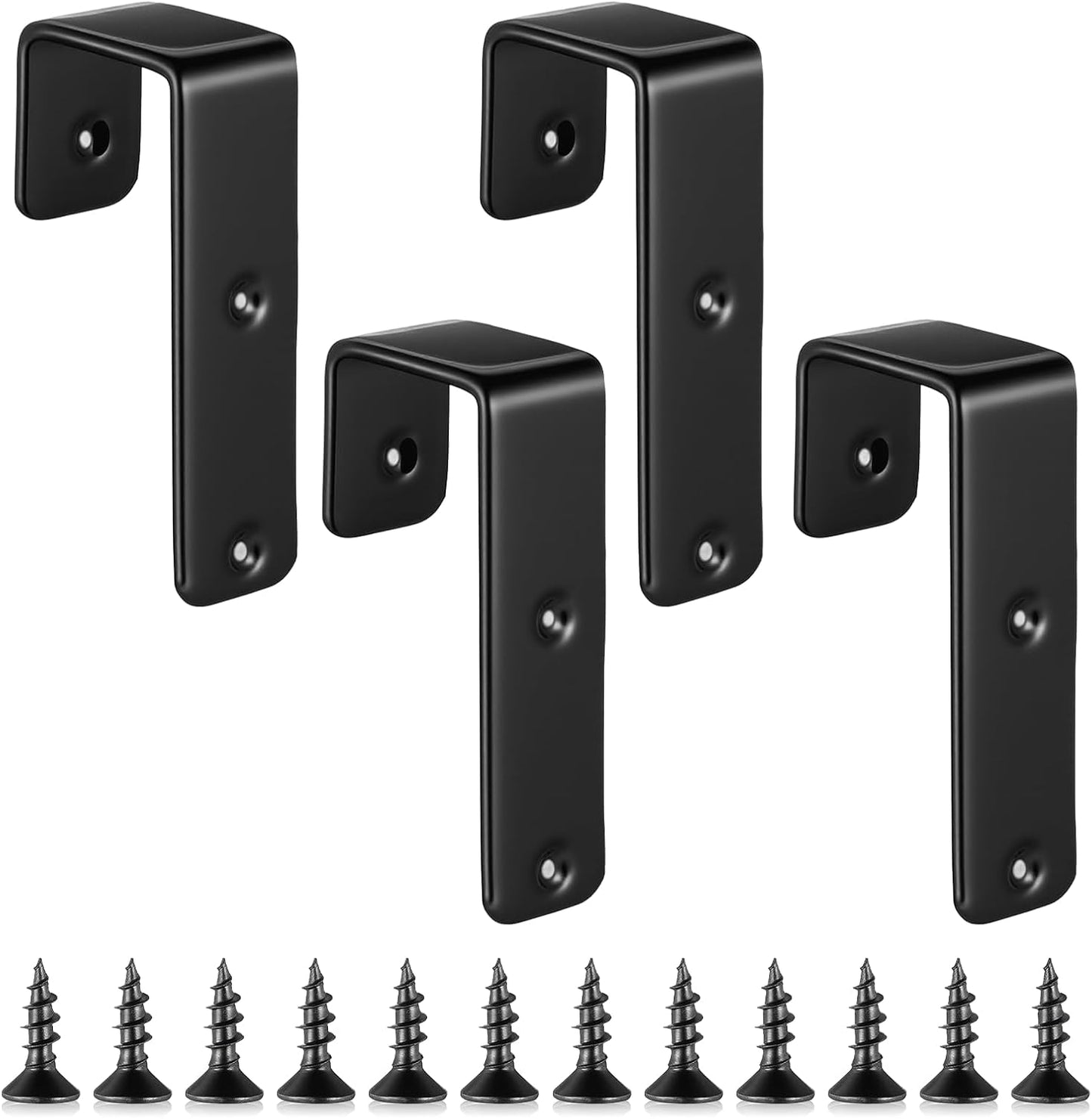 4 Ganchos escalera litera hierro PVC soporte negro