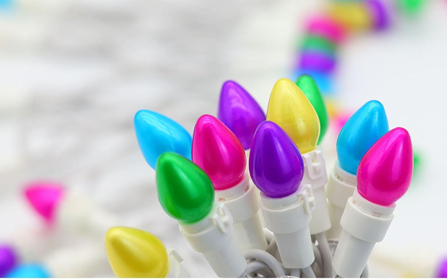 Cadena luces Pascua 13ft 2x50ud multicolor pastel cable blanco