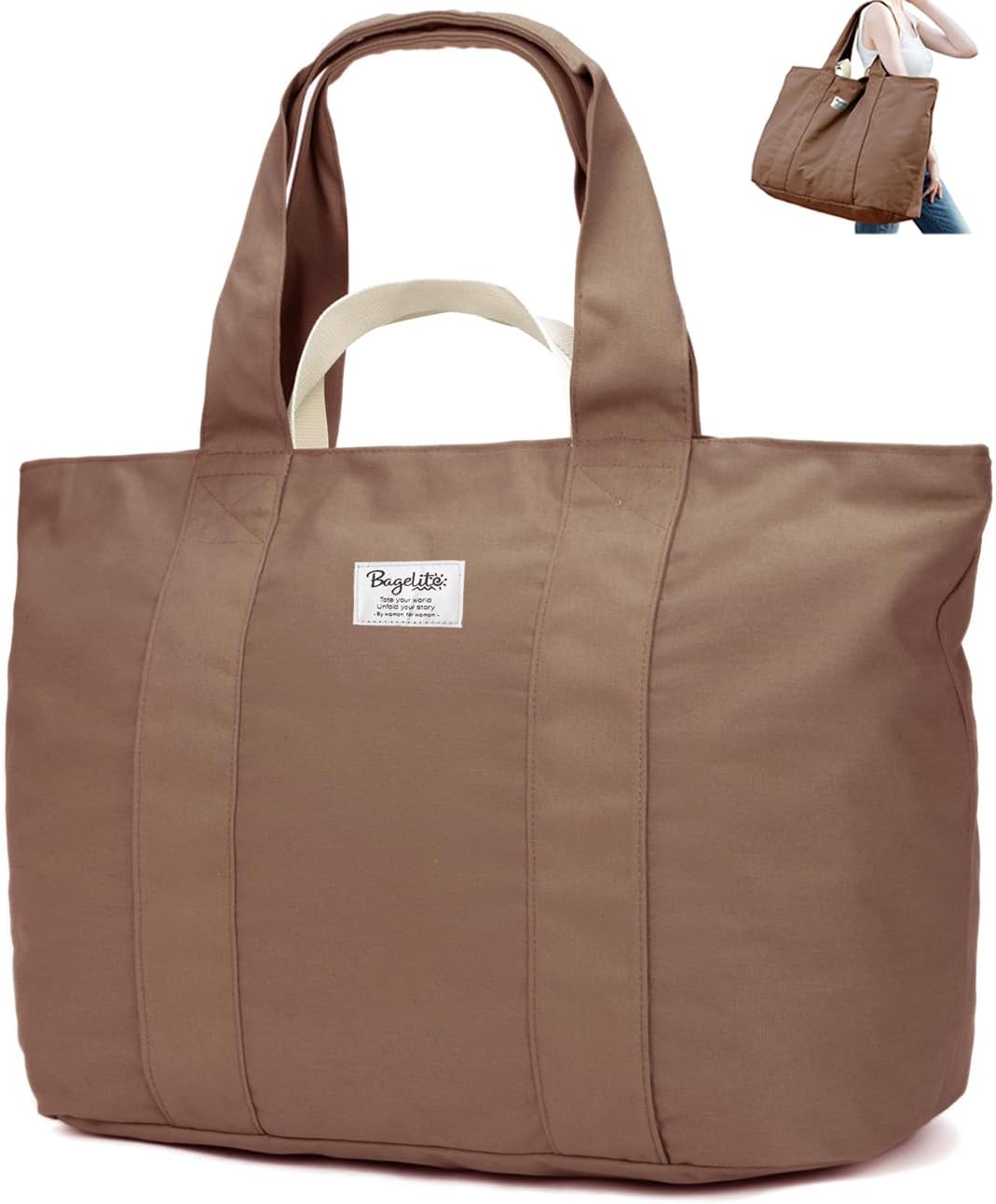 Bolso viaje algodón 50L para mujer resistente 22''