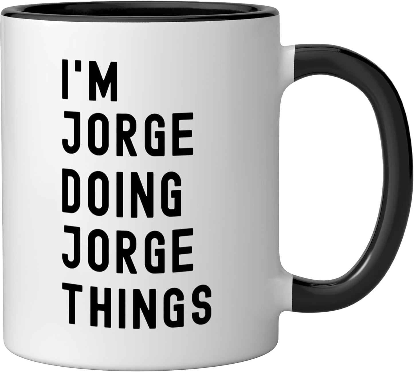 Taza cerámica Jorge Doing Jorge Things Negro/Blanco