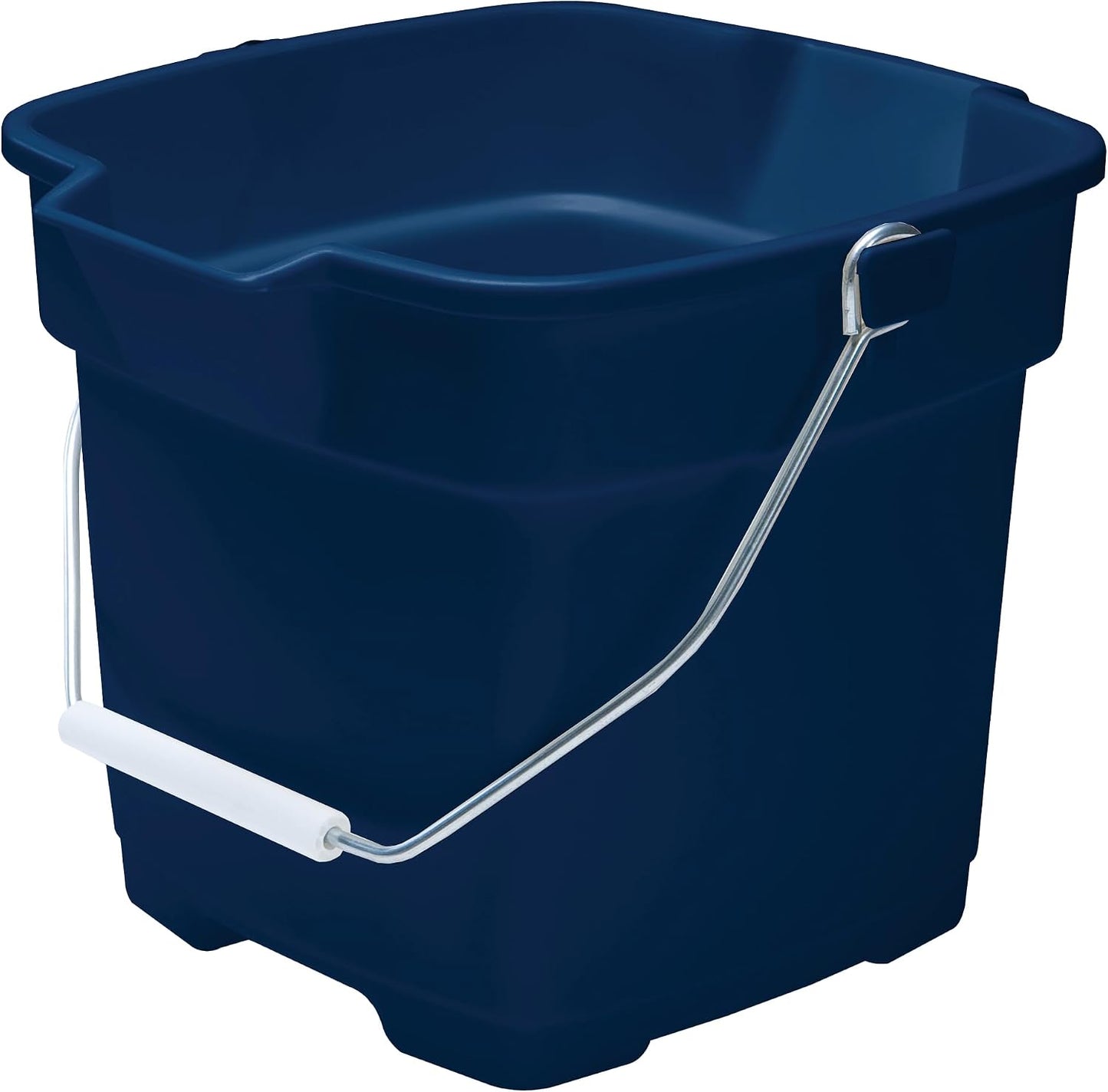 Balde cuadrado 12qt azul resistente para limpieza con mango