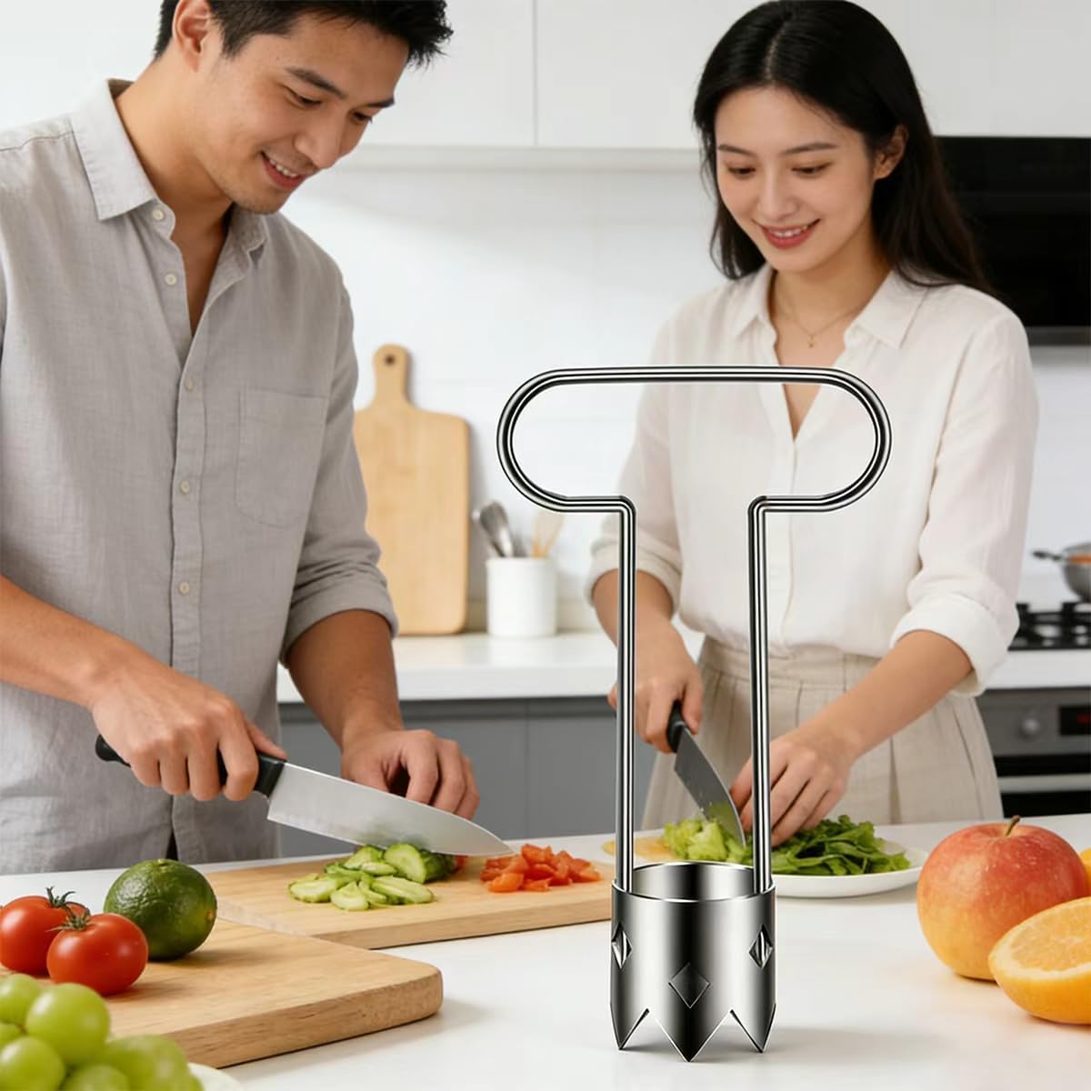 Descorazonador pimiento mango T acero inox