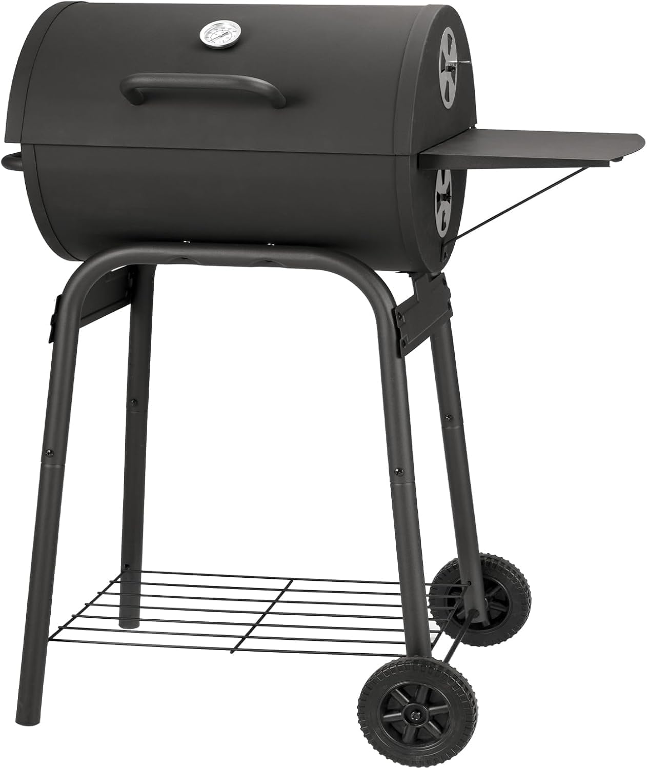 Parrilla carbón barril con estante para barbacoa al aire libre