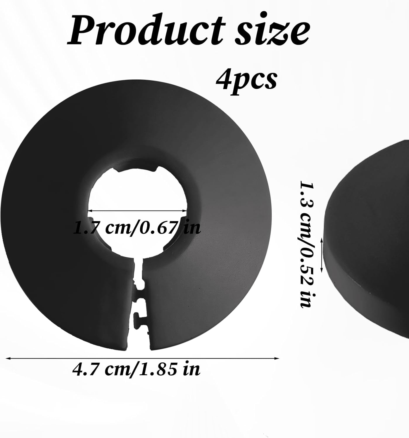 4 Placas escudo negro para tubo PPR 0.63pulg