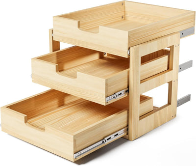 Organizador cajones deslizantes madera 14x21pulg 3 niveles