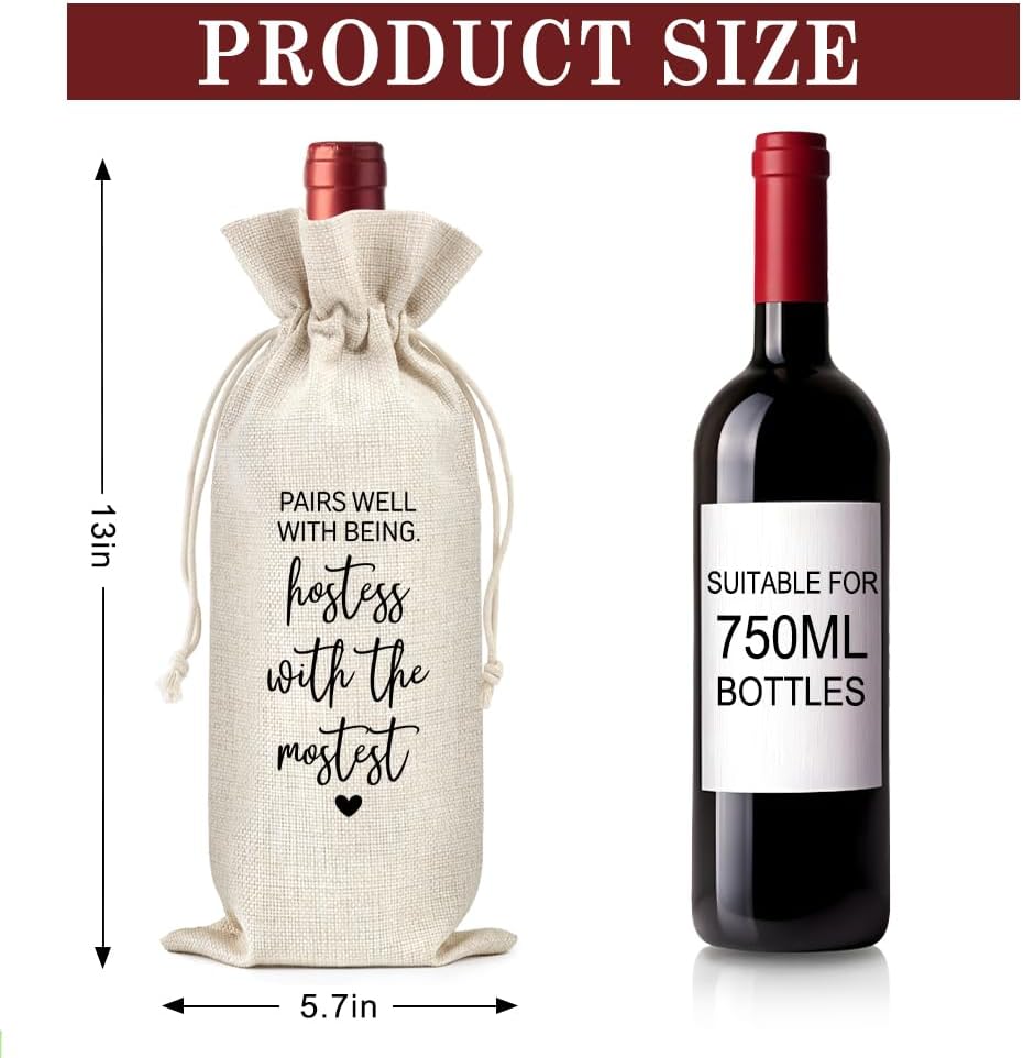 Bolsa de vino de lona regalo reutilizable para anfitrionas y amantes del vino