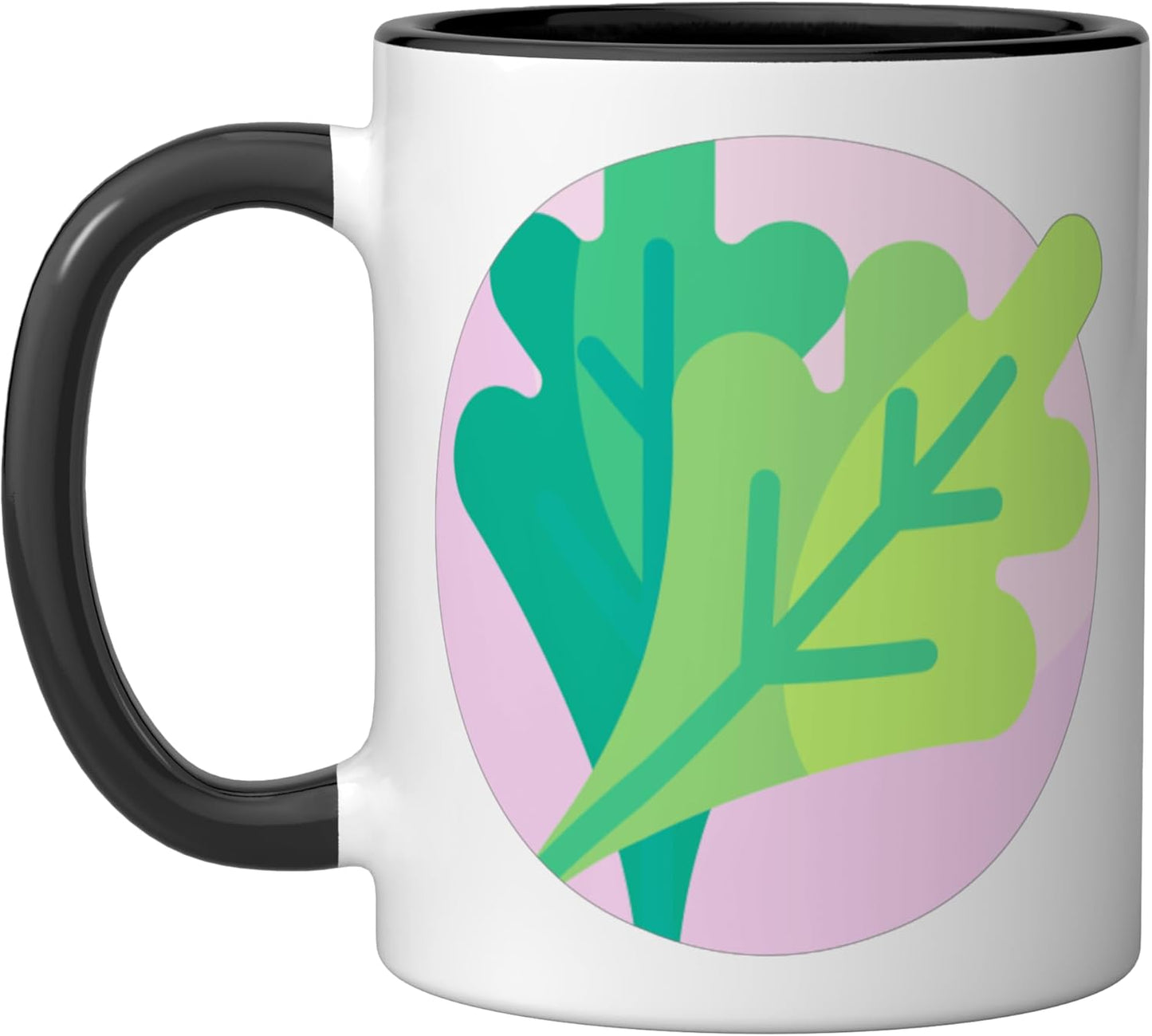 Taza cerámica arugula rocket eruca negra/blanca