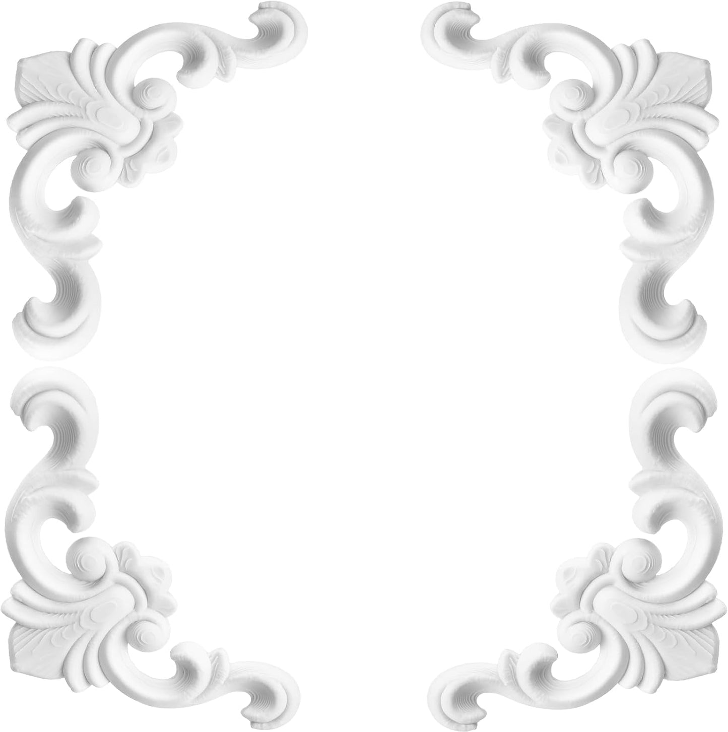 4 Apliques PVC Elegantes para Esquina 3.1x3.1pulg Decoración Hogar