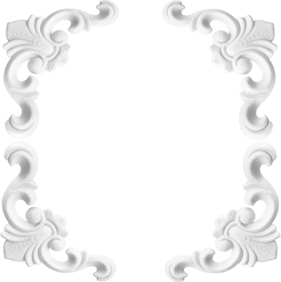 4 Apliques PVC Elegantes para Esquina 3.1x3.1pulg Decoración Hogar