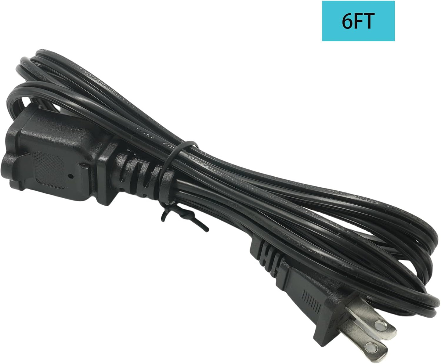 Cable extensión 2 clavijas interior 125V 10A Nema 1-15P negro