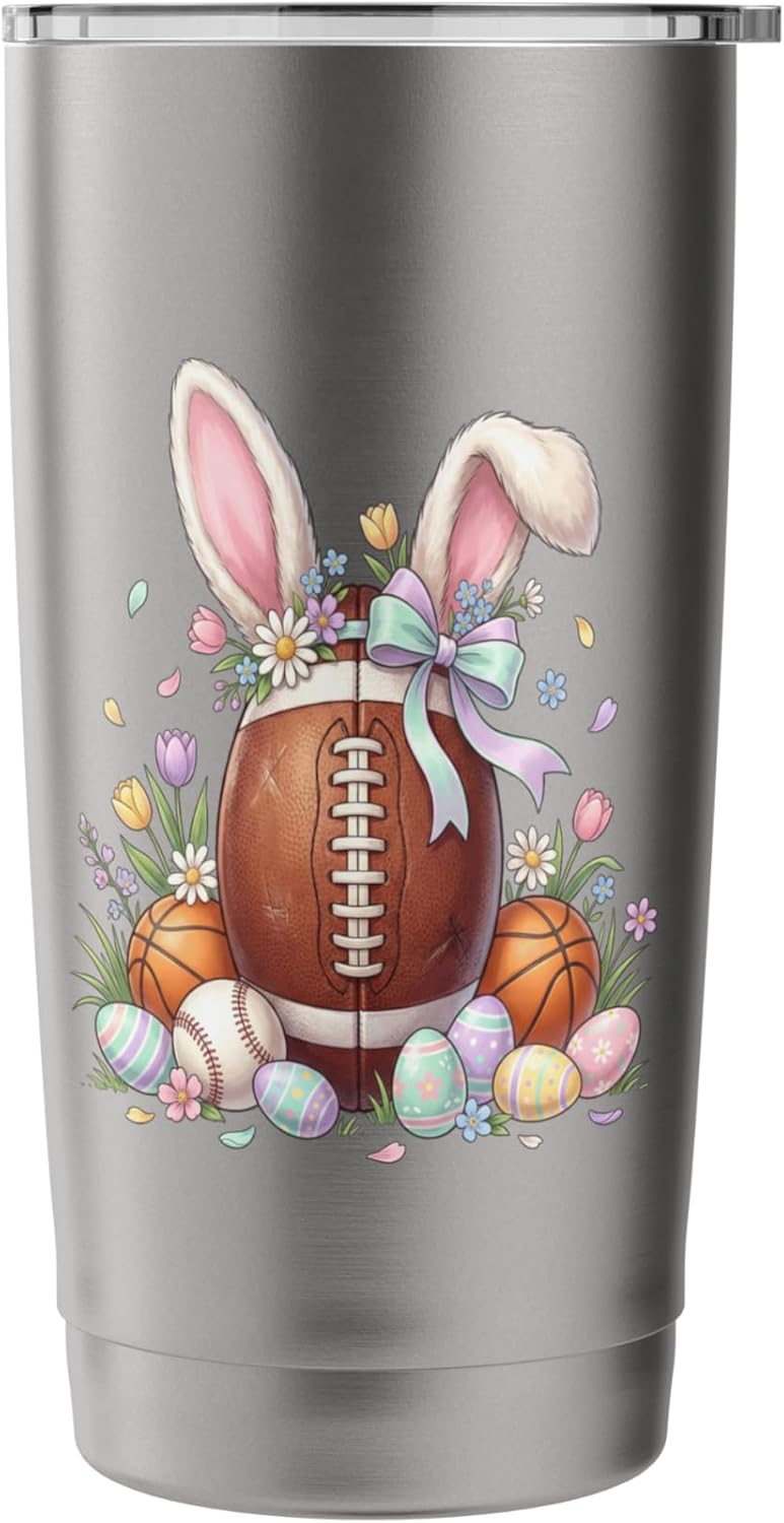 Vaso deportivo conejito para Pascua fútbol béisbol baloncesto