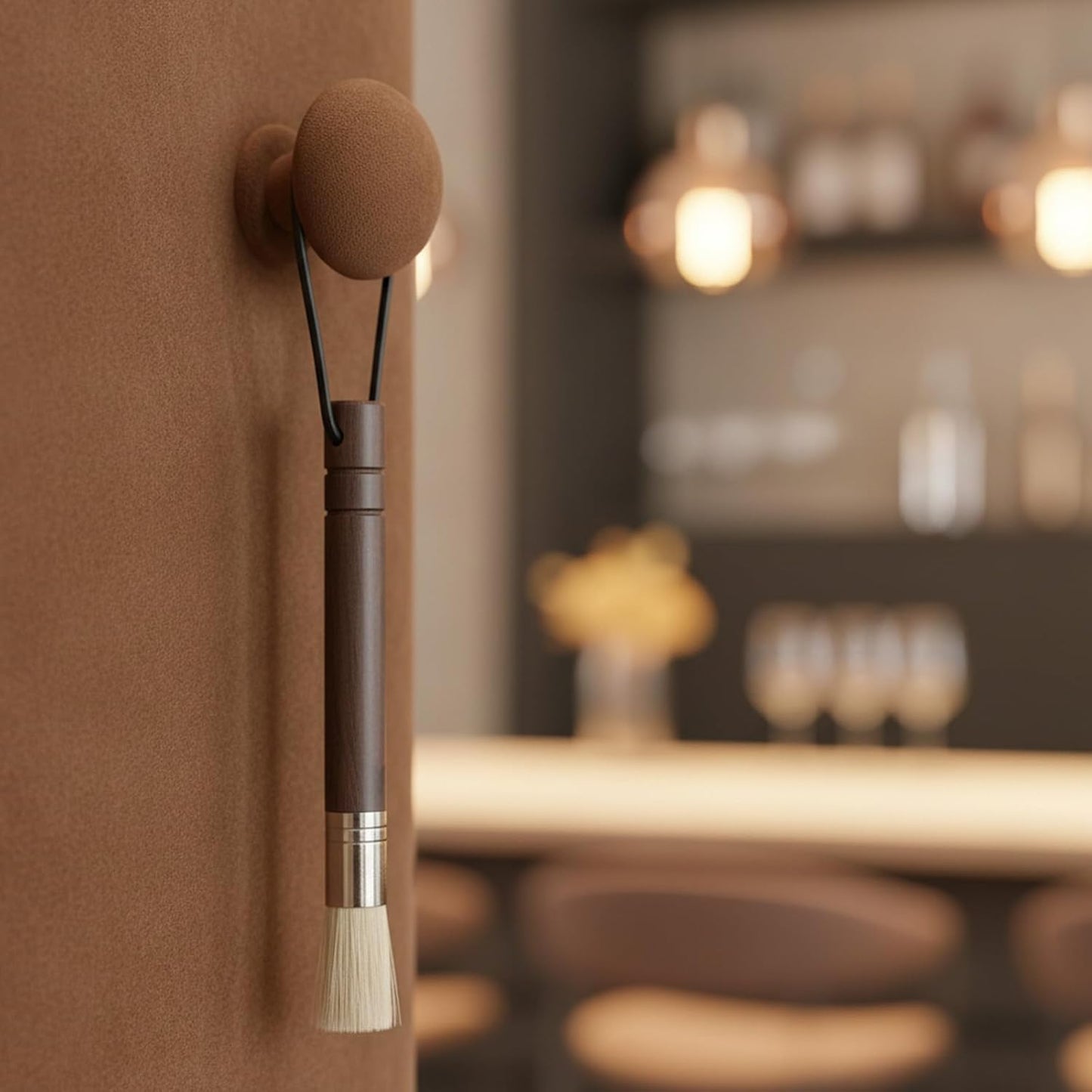 Juego de 4 cepillos de café para máquina de expreso de madera y nailon