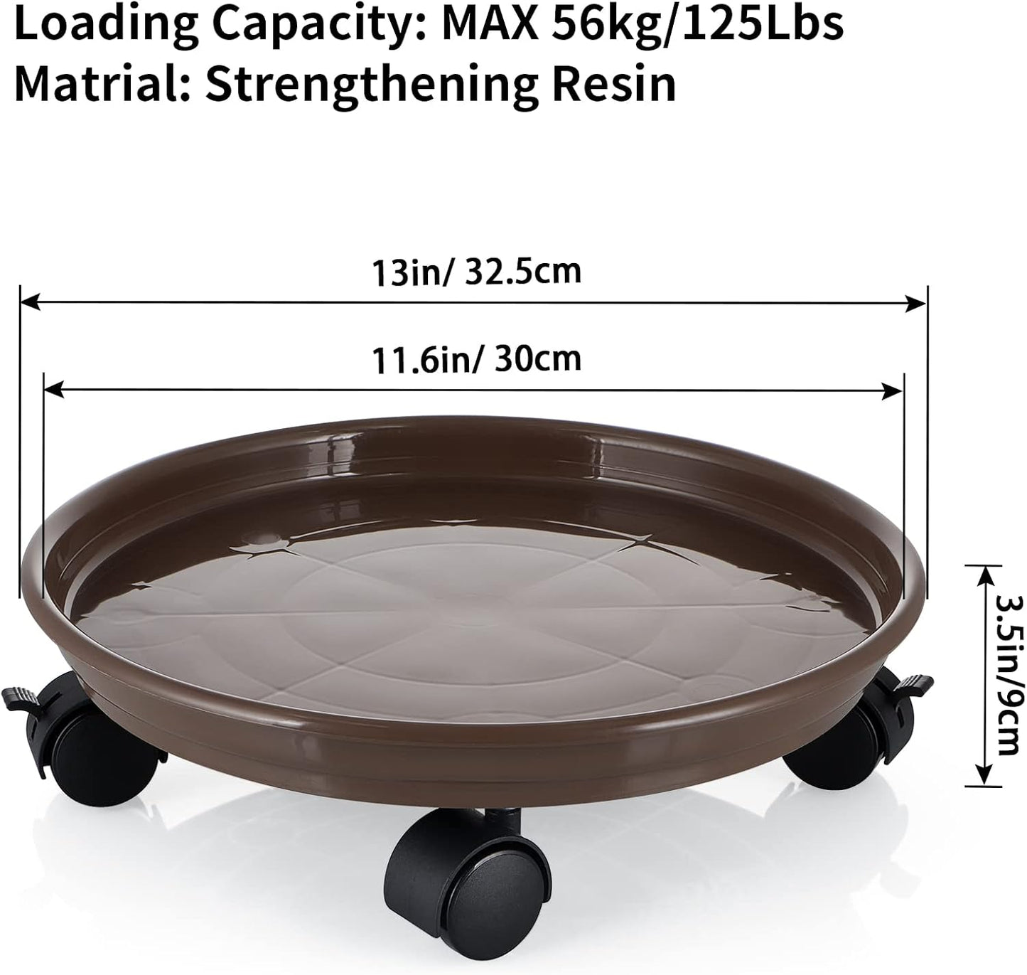 Carrito plantas 13pulg soporte macetas con ruedas