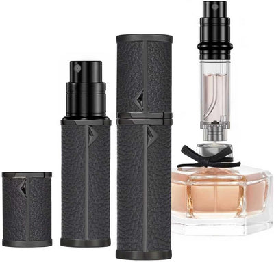 Atomizador perfume recargable cuero sintético 0.17oz gris