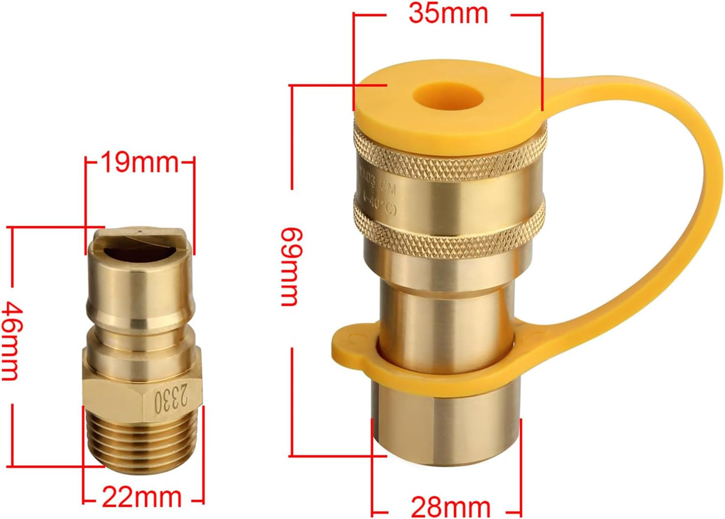 Kit conexión rápida gas 1/2 pulg con enchufe latón