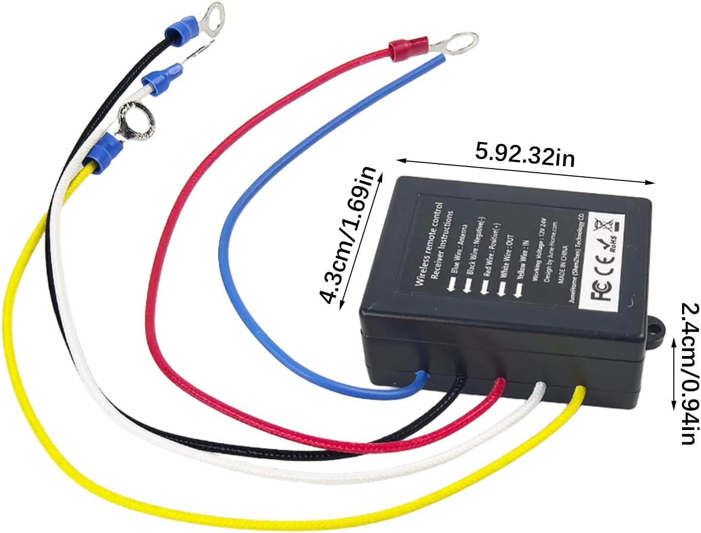 Kit control remoto cabrestante 12/24V universal impermeable