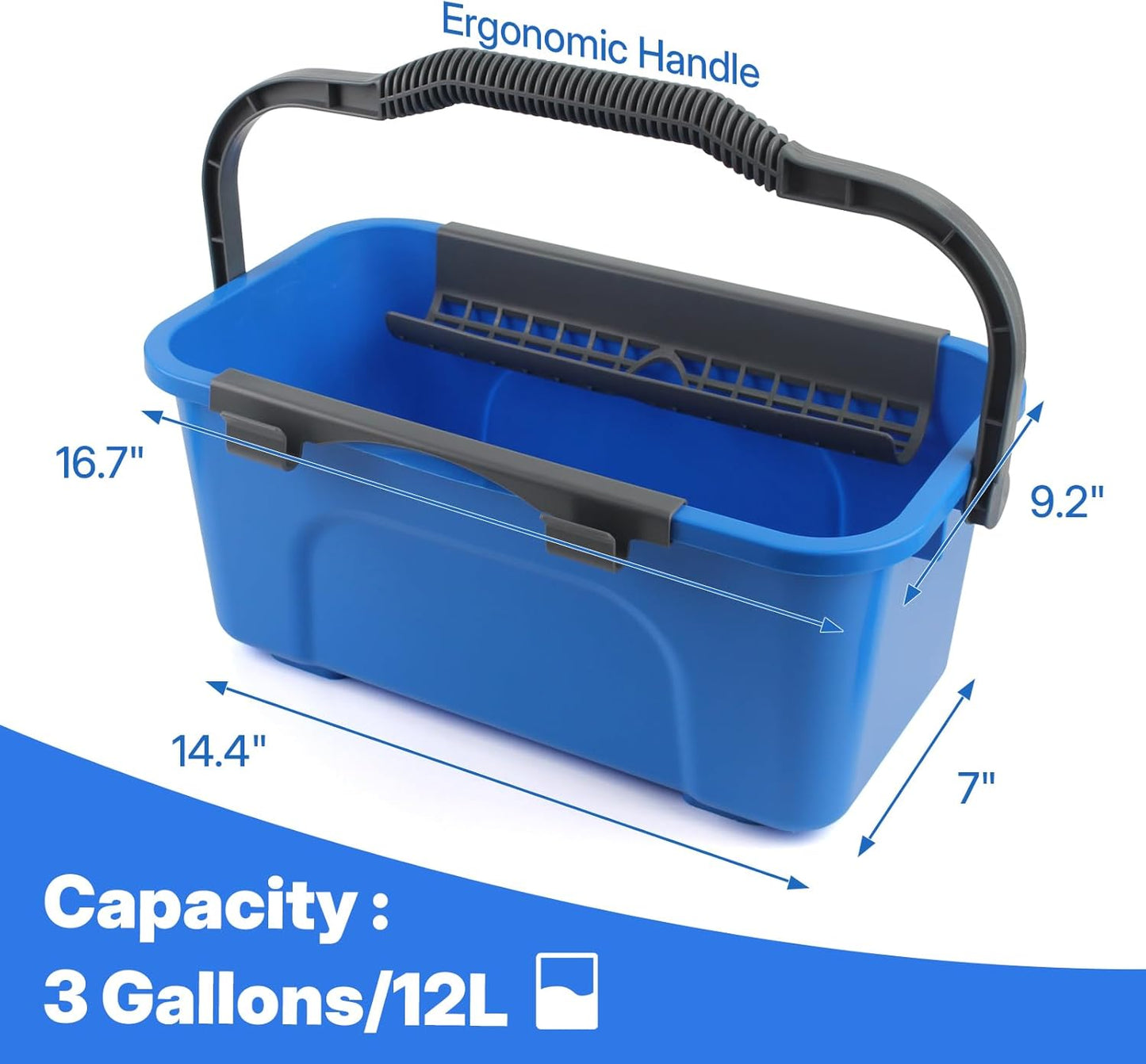 Kit limpieza ventanas cubeta 3gal escobilla 14pulg