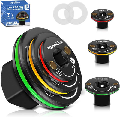3 Adaptadores Enchufe Impacto 14-12-8pulg Espacio Reducido