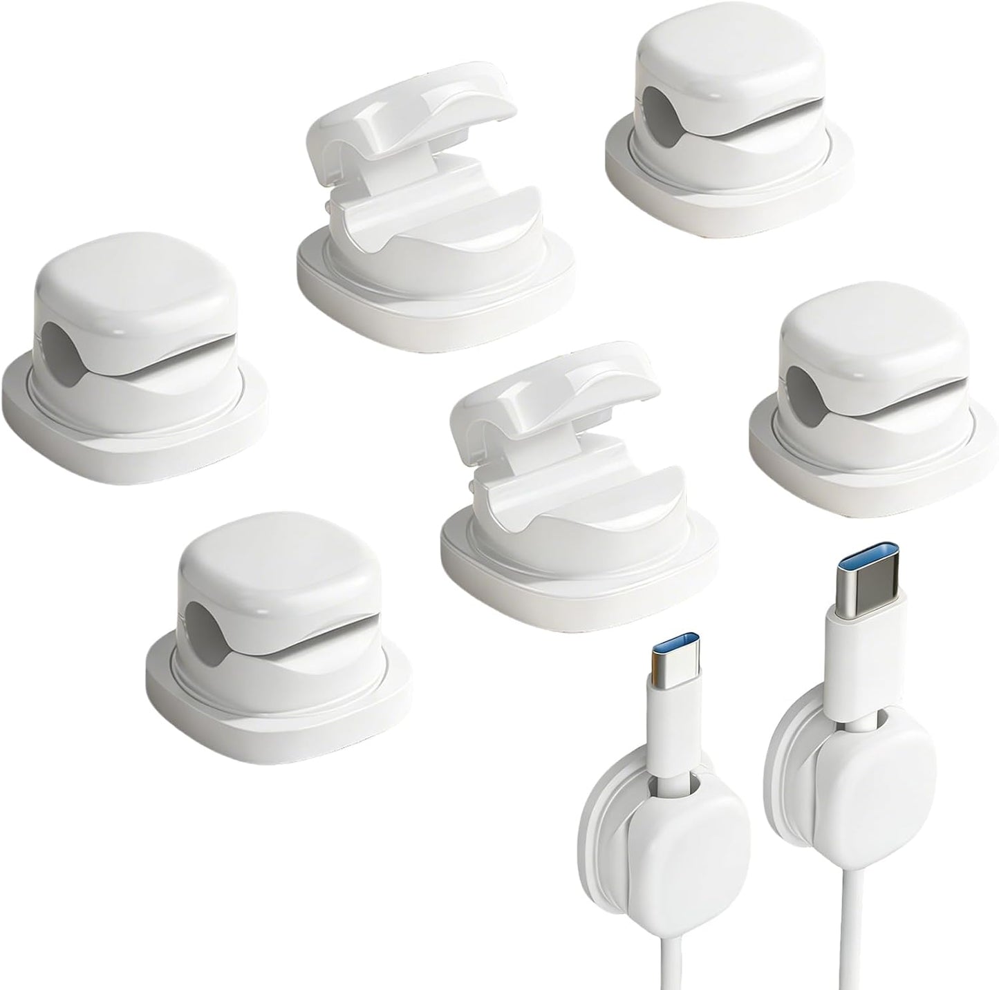 Pack 6 Soportes Cables Magnéticos Adhesivo Fuerte Hogar