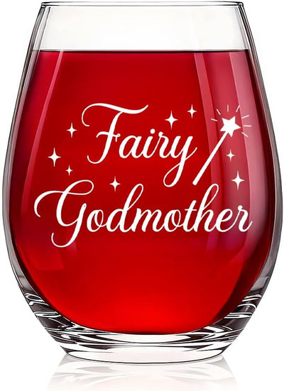 Copa de vino sin tallo hada madrina regalo lindo para mujer