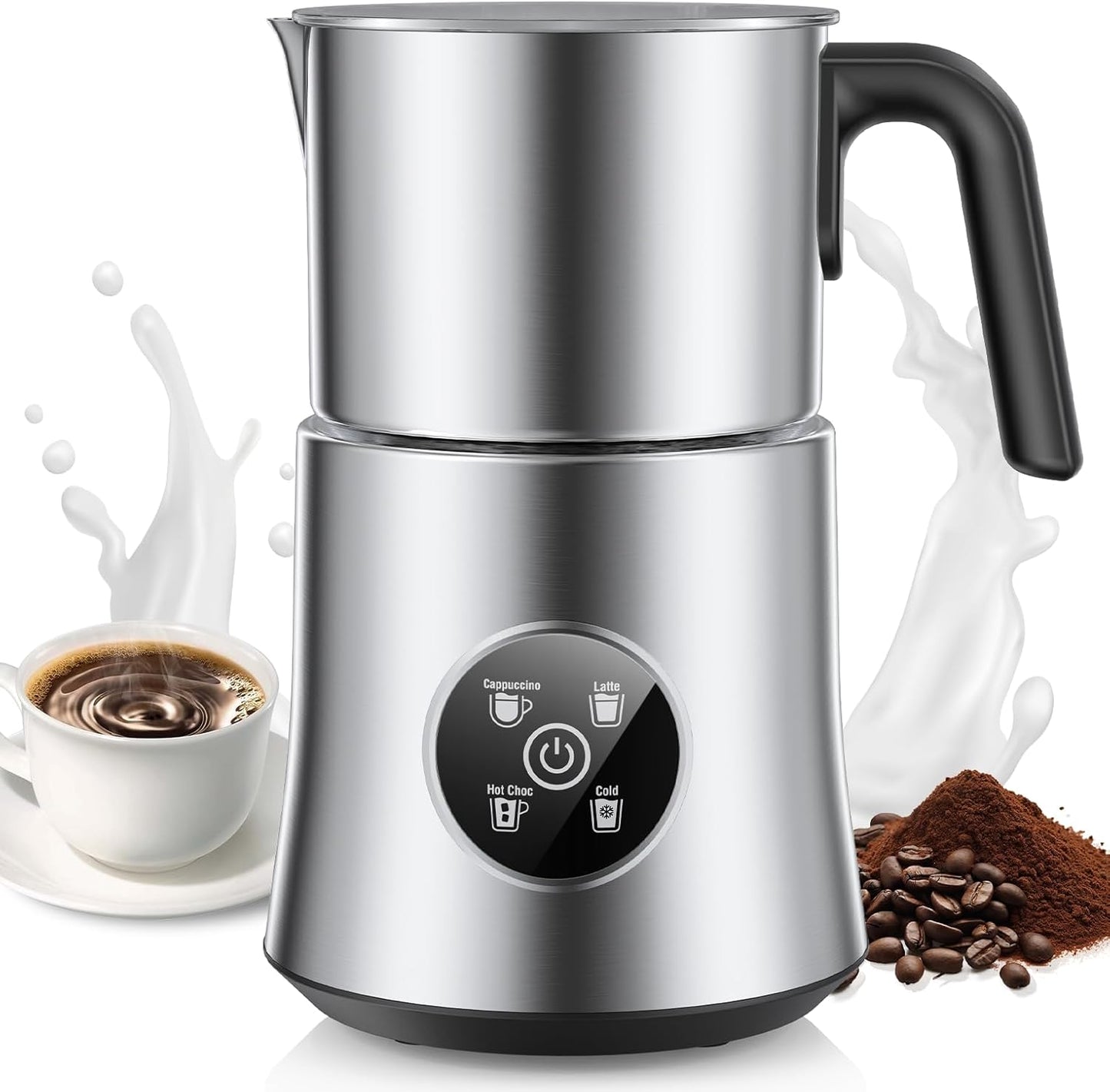 Espumador leche 4en1 acero inox jarra desmontable