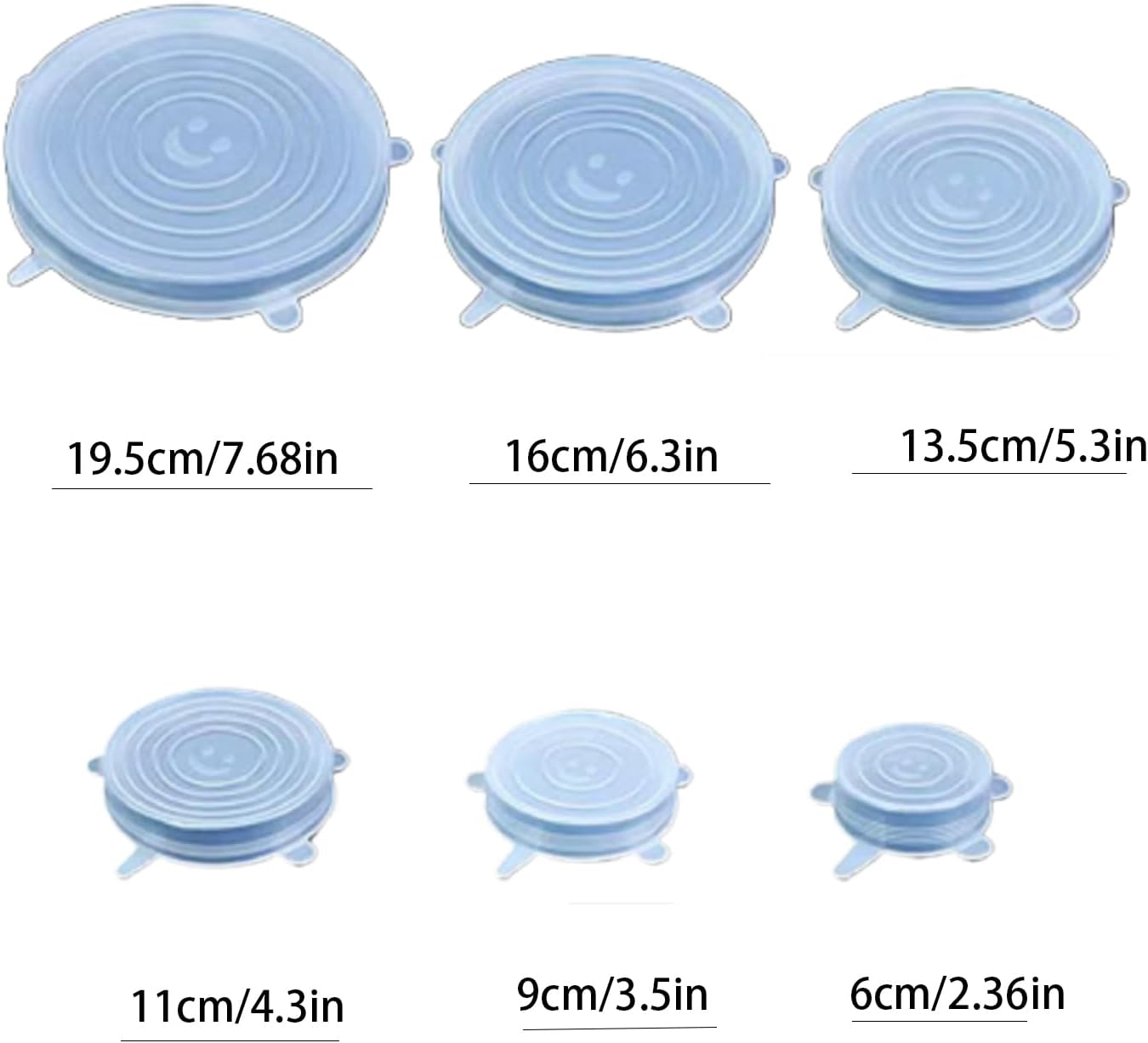 Juego de tapas de silicona rosa para almacenamiento de alimentos 2.36 a 7.68 pulgadas