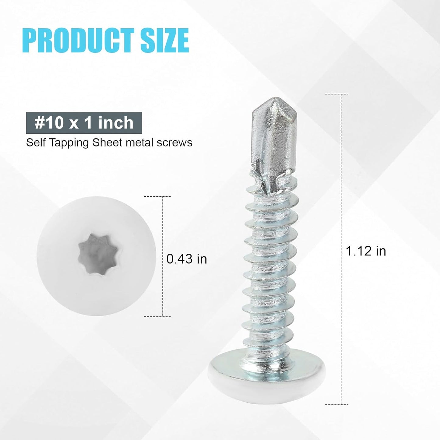 Tornillos remolque autorroscantes blancos pack 100 pz 10x1pulg